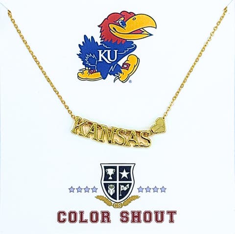 Kansas University Gold Heart Necklace