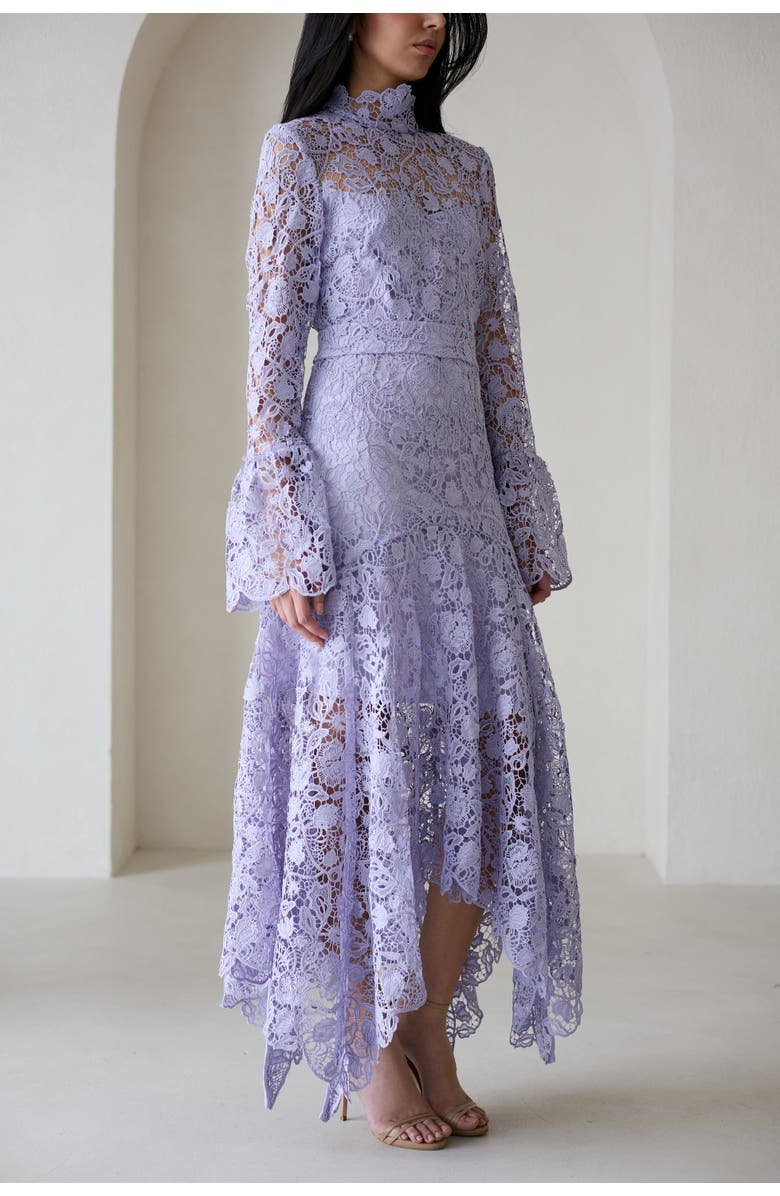 Vasiliki Leila High Neck Lace Dress Lilac, Alternate, color,