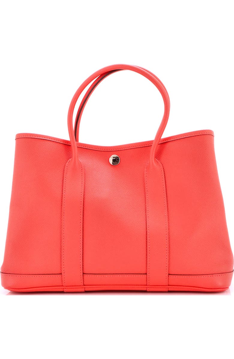 Pre-Owned Hermes Garden Party Tote Leather 30, Main, color, Rouge Pivoine