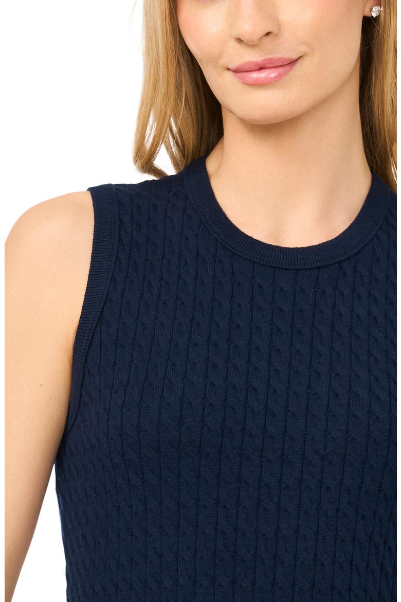 Cable Stitch Cotton Sweater Tank, Alternate, color, CLASSIC NAVY