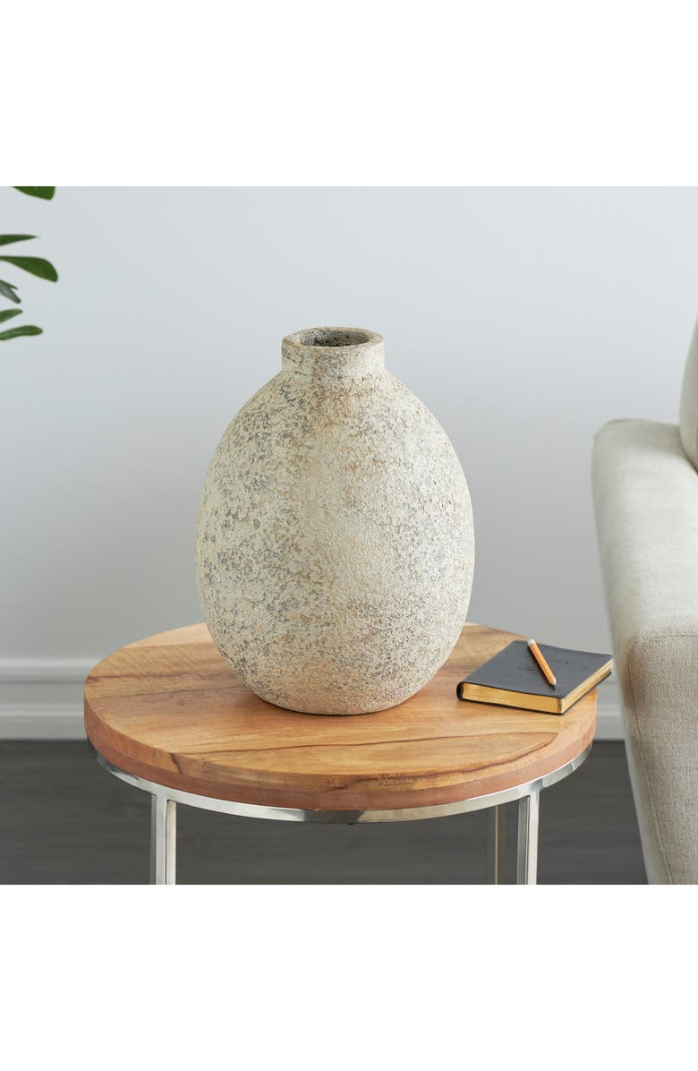 GINGER BIRCH STUDIO Textured Clay Vase, Alternate, color, Beige