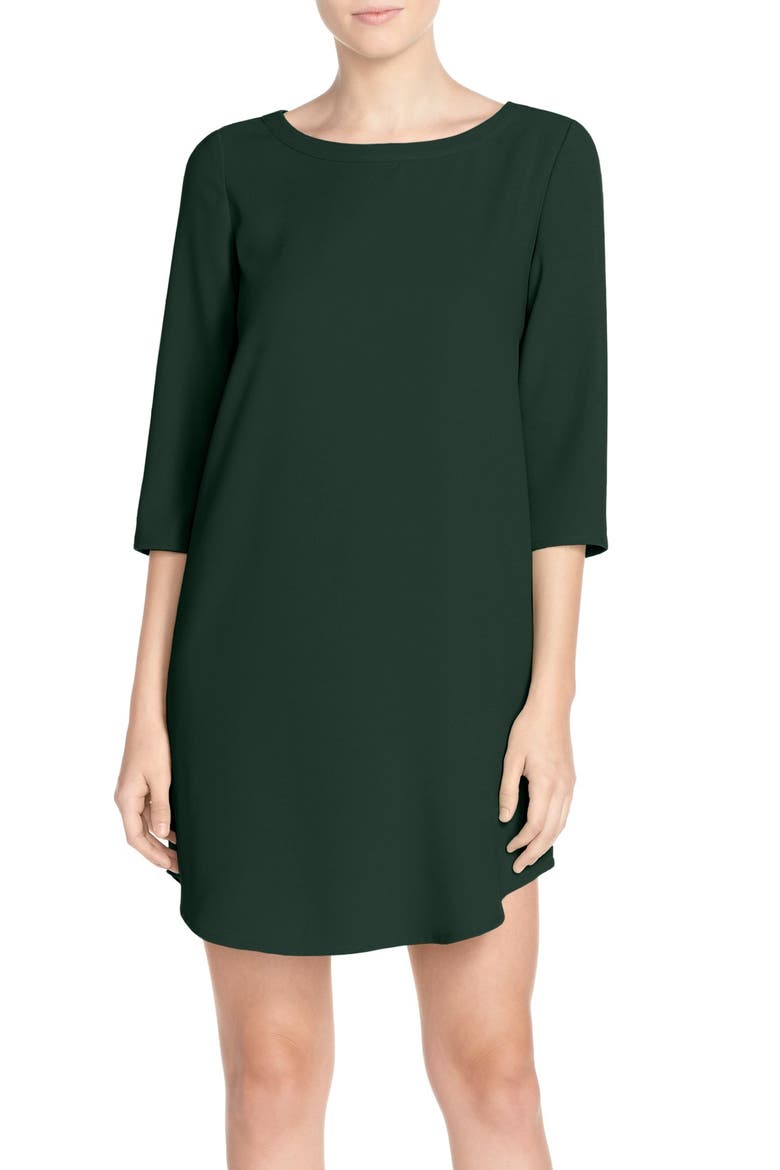 BB Dakota Jazlyn Crepe Shift Dress, Main, color, HUNTER