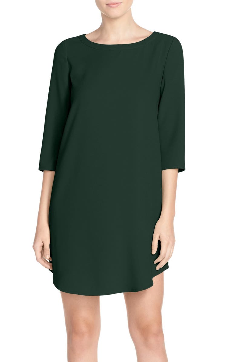 BB Dakota by Steve Madden BB Dakota Jazlyn Crepe Shift Dress, Main, color, Hunter