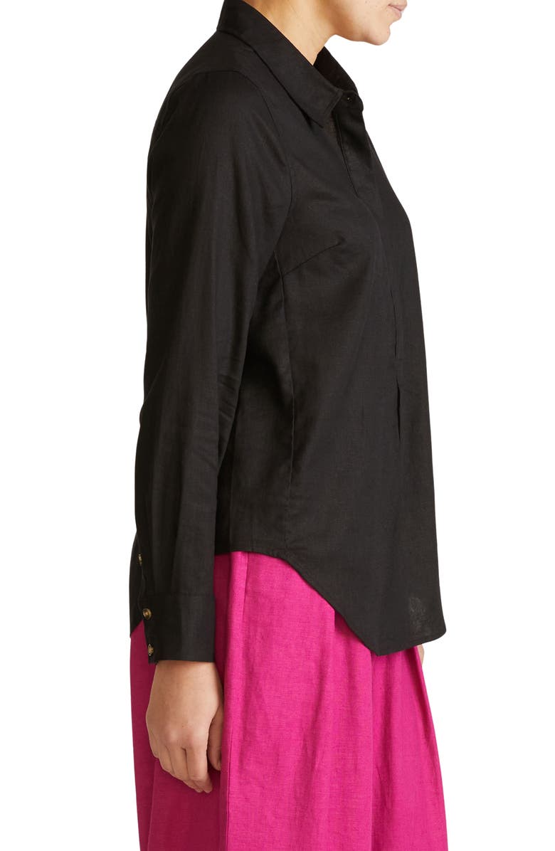 Universal Standard Elbe Stretch Shirt, Alternate, color, Black