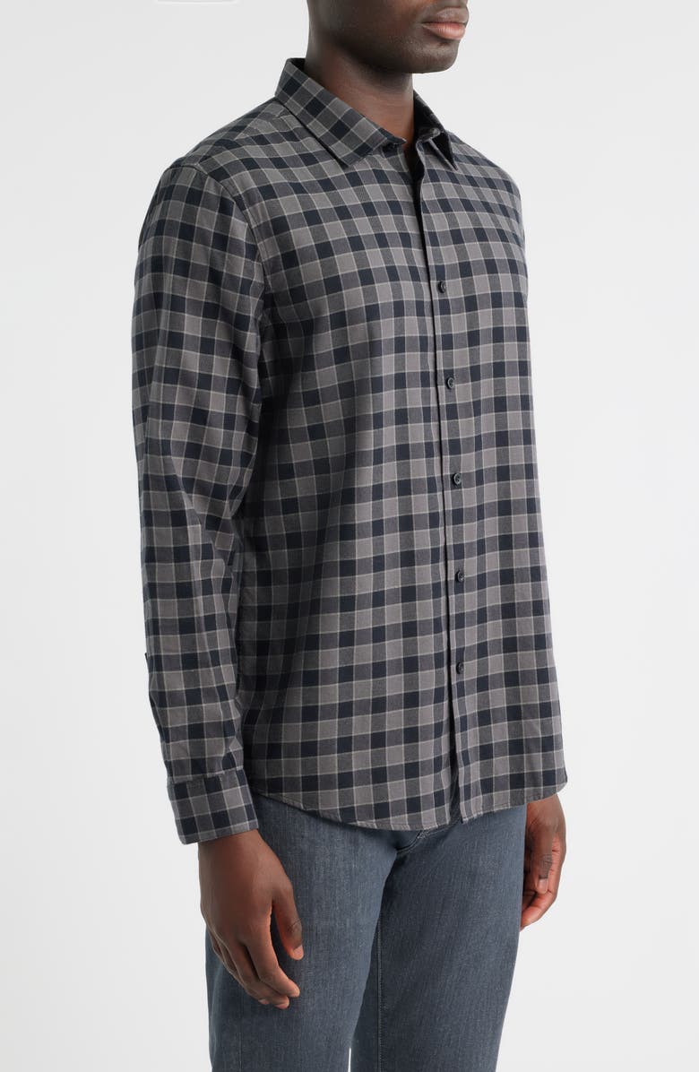 Nordstrom Flannel Button-Up Shirt, Alternate, color, Grey Magnet Carey Check