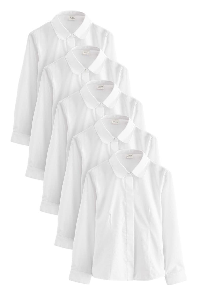 Kids' 5-Pack Regular Fit Button-Up Shirts, Main, color, WHITE