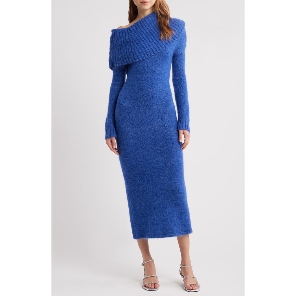 Cult Gaia Grayson One-shoulder Long Sleeve Sweater Dress In Disco Melange