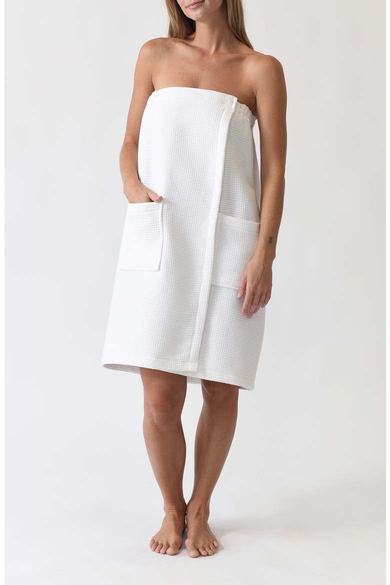 Waffle Terry Wrap, Main, color, WHITE