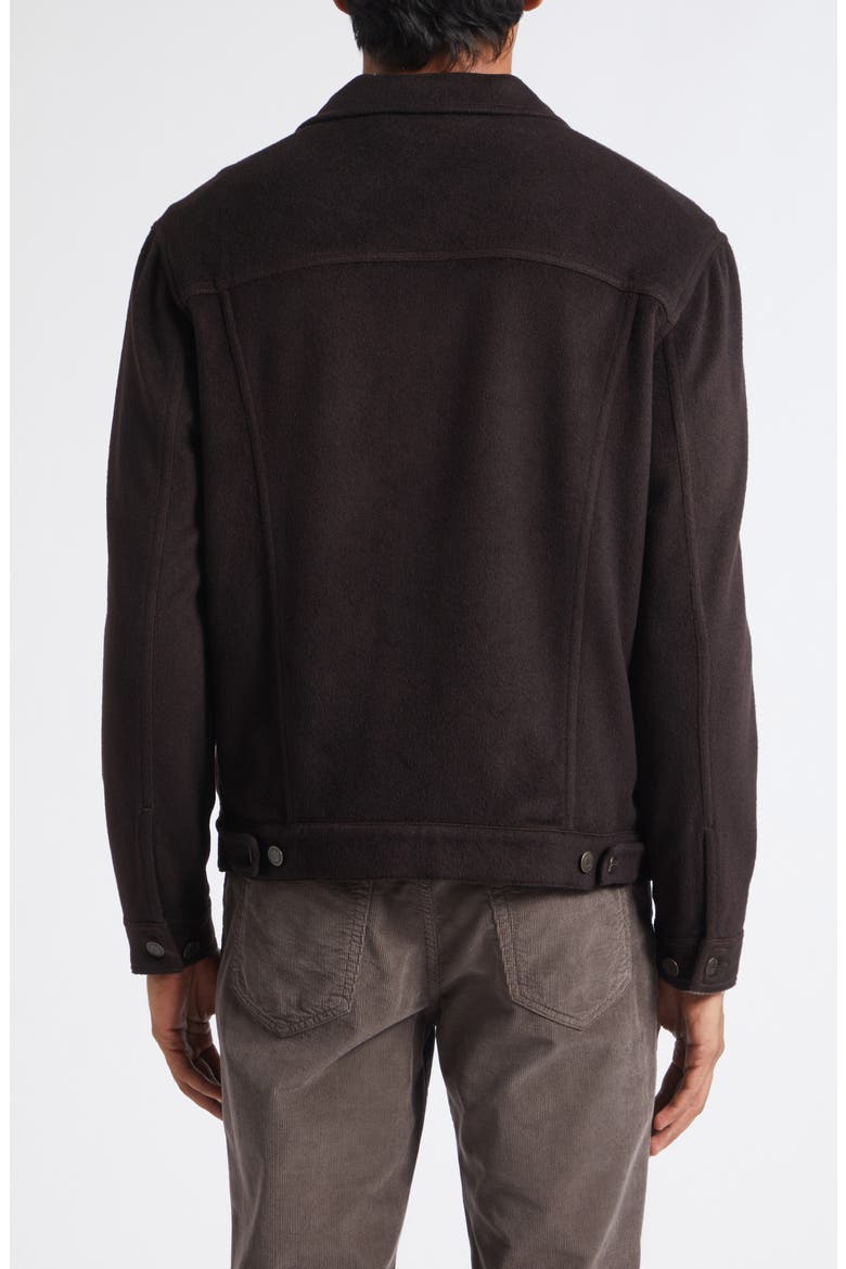 Cashmere Trucker Jacket, Alternate, color, BROWN