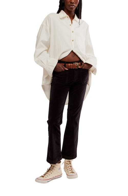 Free People High Time Kick Corduroy Flare Pants In Black