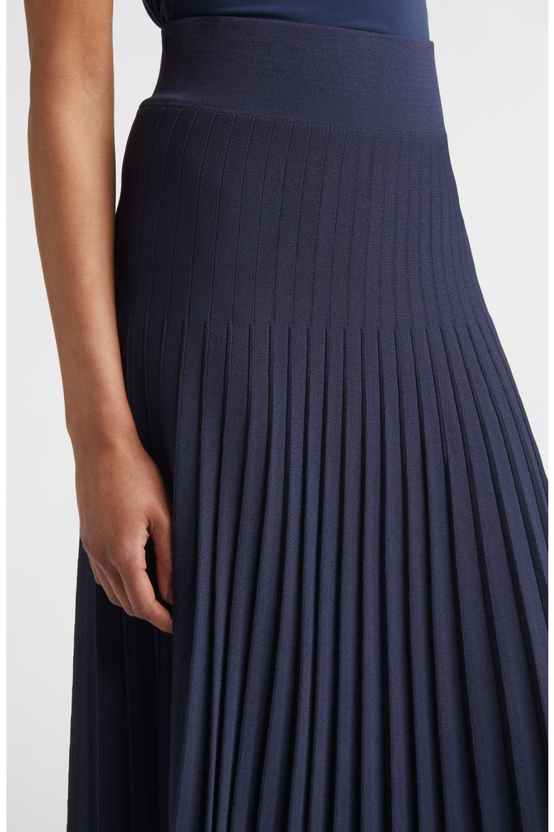 Tracy Riviera Crepe Knit Pleated Midi Skirt, Alternate, color, MIDNIGHT
