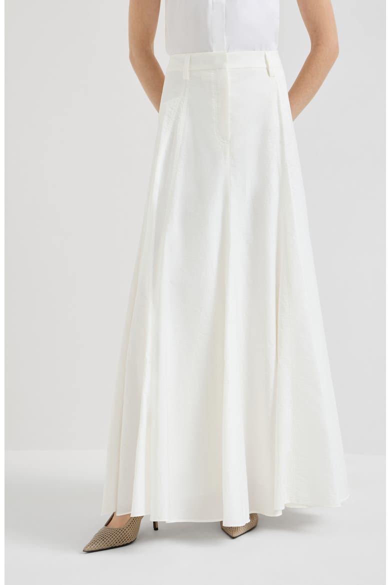 Flared skirt with monili, Main, color, White