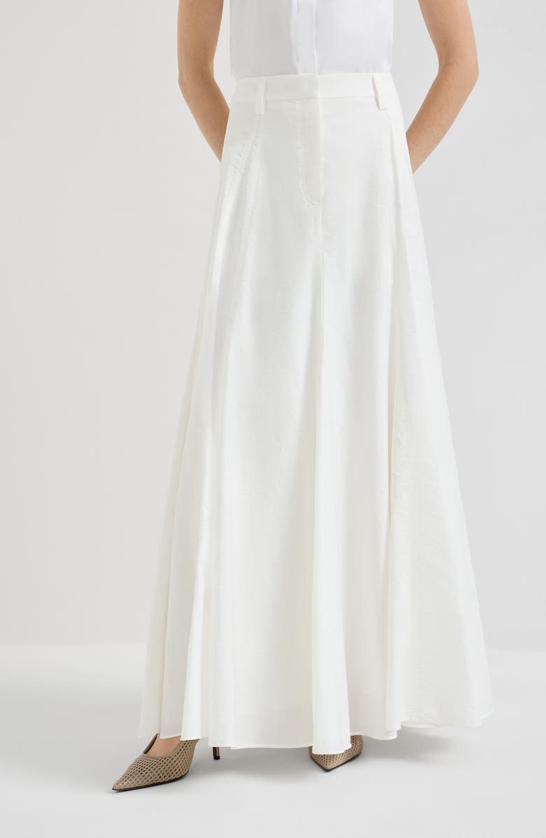 Brunello Cucinelli Flared skirt with monili, Alternate, color, White