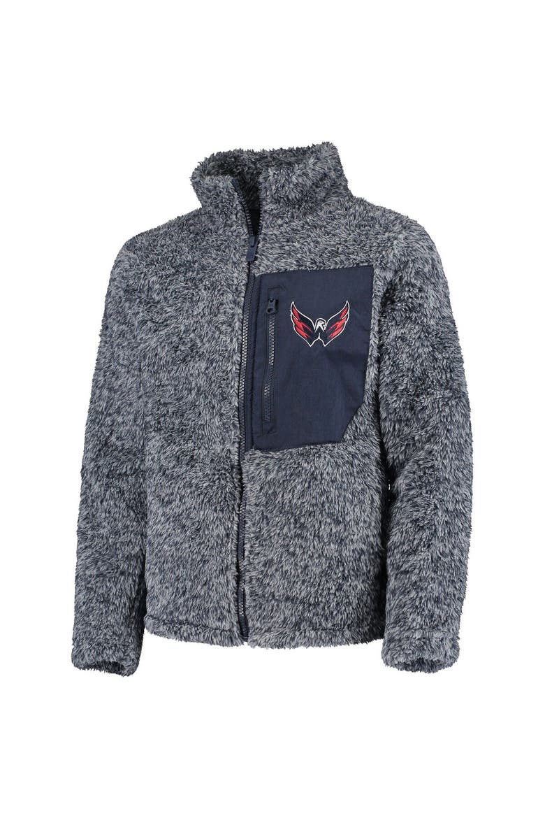 Girls Youth Navy Washington Capitals Fan Gear Sherpa Full-Zip Jacket, Alternate, color, Navy