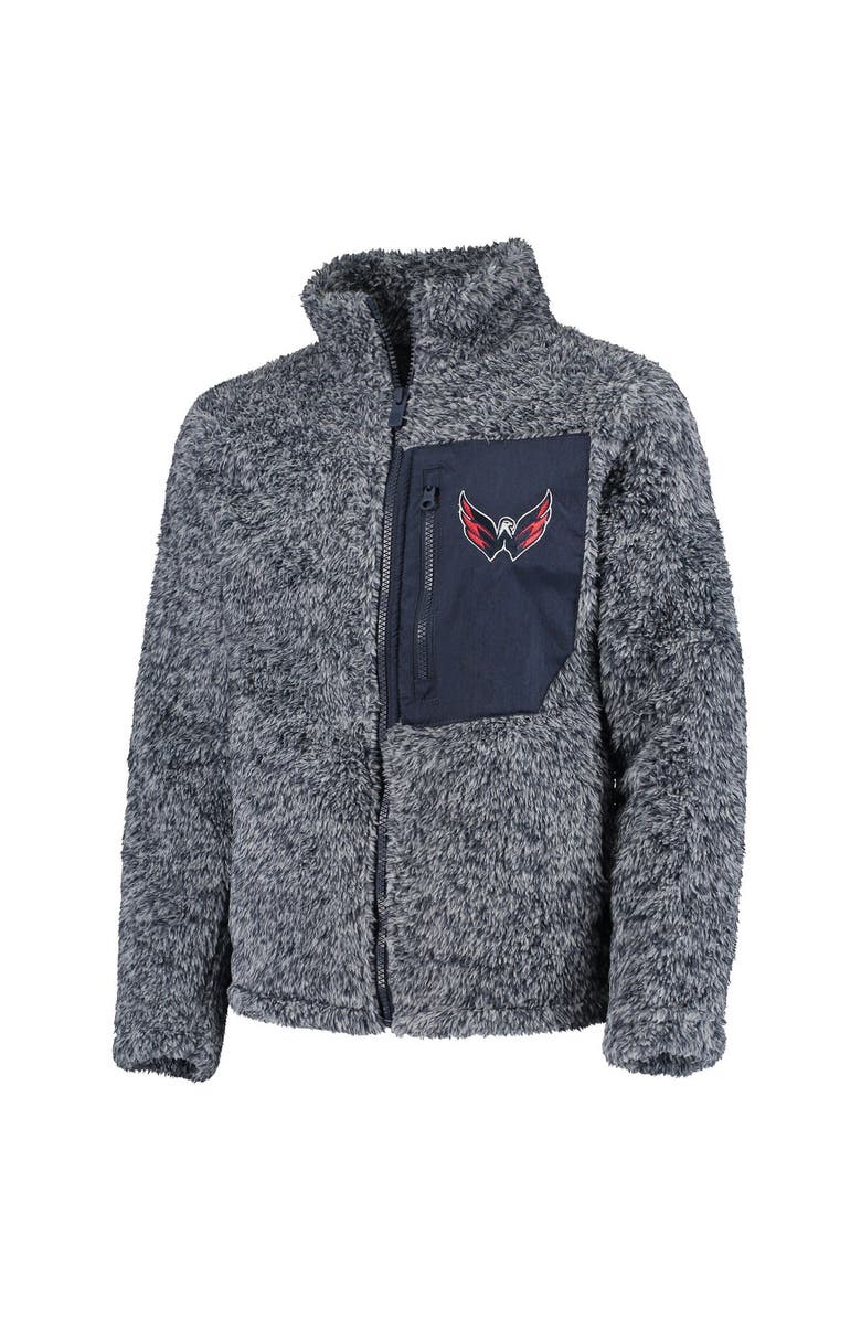Outerstuff Girls Youth Navy Washington Capitals Fan Gear Sherpa Full-Zip Jacket, Alternate, color, Navy