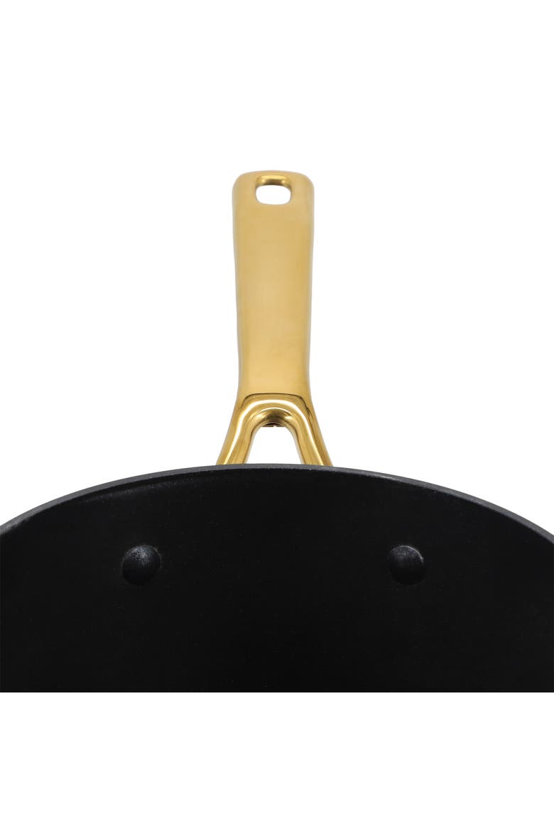 Abbottsford 2.5 Quart Nonstick Aluminum Saucepan with Glass Lid, Alternate, color, Black