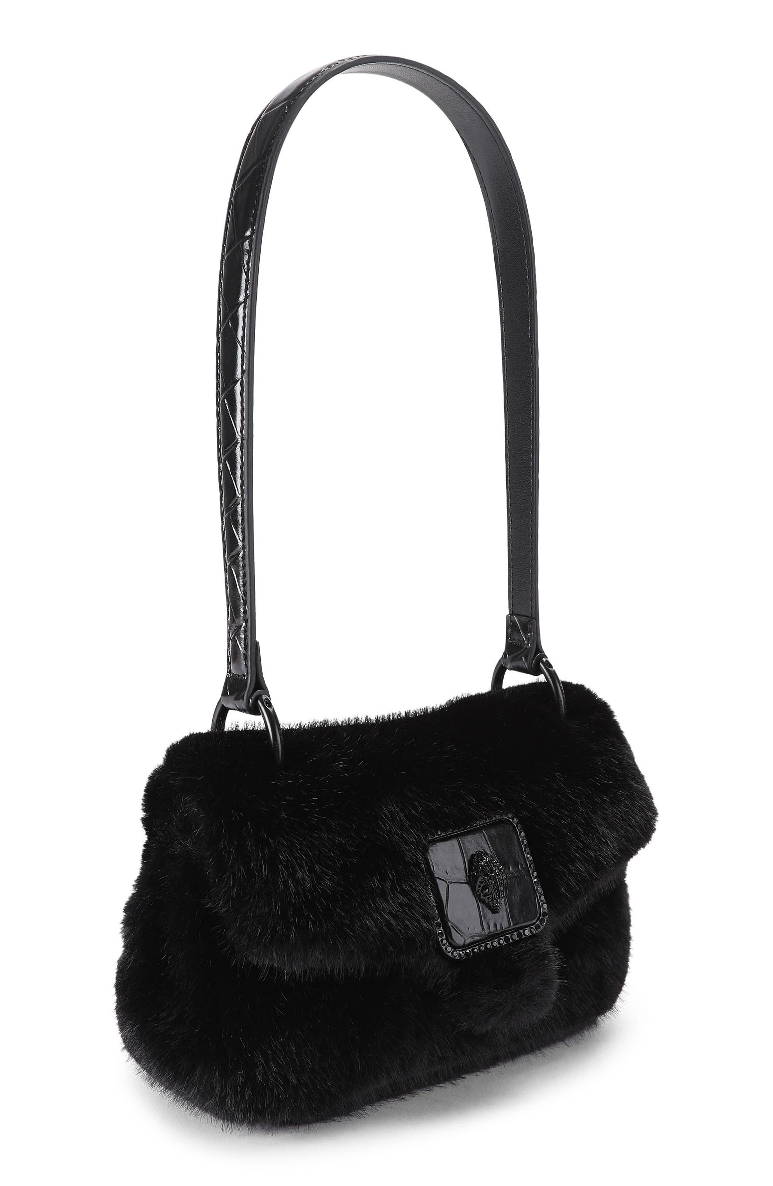 Mini Pimlico Faux Fur Shoulder Bag, Alternate, color, BLACK OTHERS