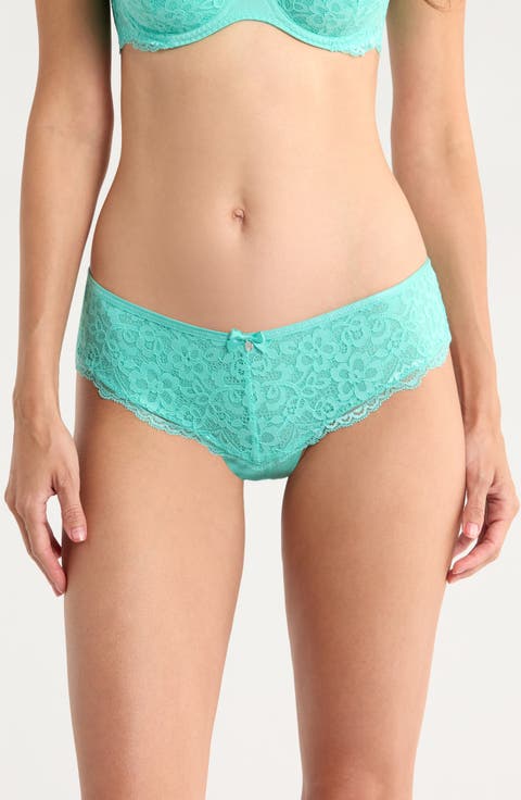 Marine Lace & Mesh Brazilian Panties