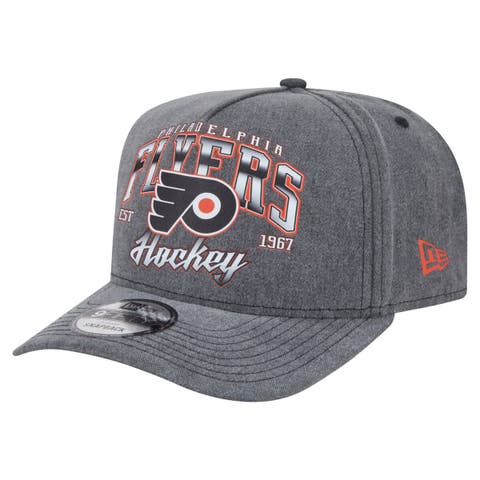 Men's New Era  Charcoal Philadelphia Flyers Throwback Washed A-Frame Pre-Curved 9FIFTY Snapback Hat