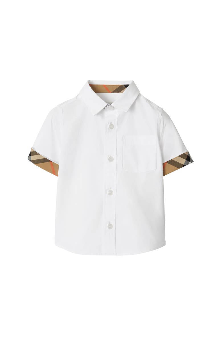 Burberry Cotton Poplin Shirt, Main, color, White