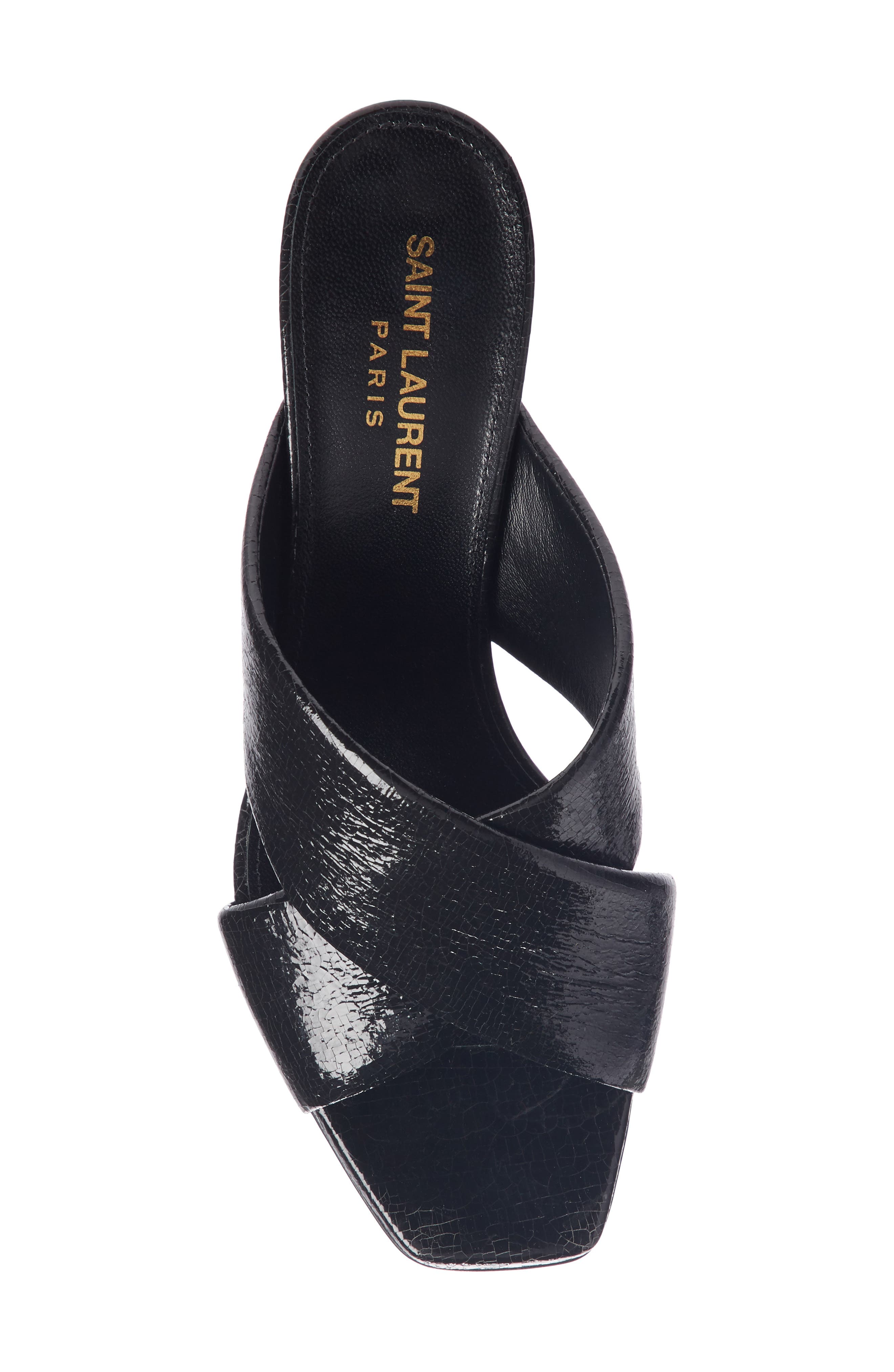 Loulou Cross Strap Mule, Alternate, color, BLACK
