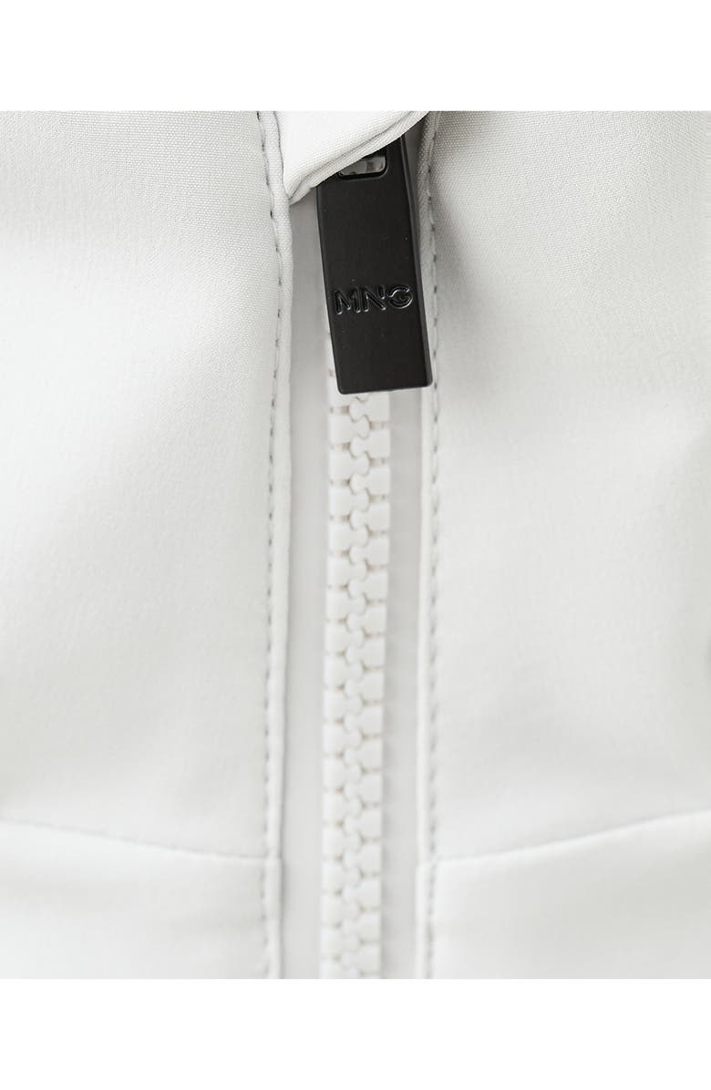 MANGO Hooded Water Repellent Bomber Jacket, Alternate, color, Ice Grey