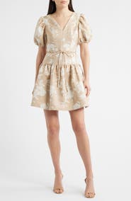 Anne Klein Floral Jacquard Minidress