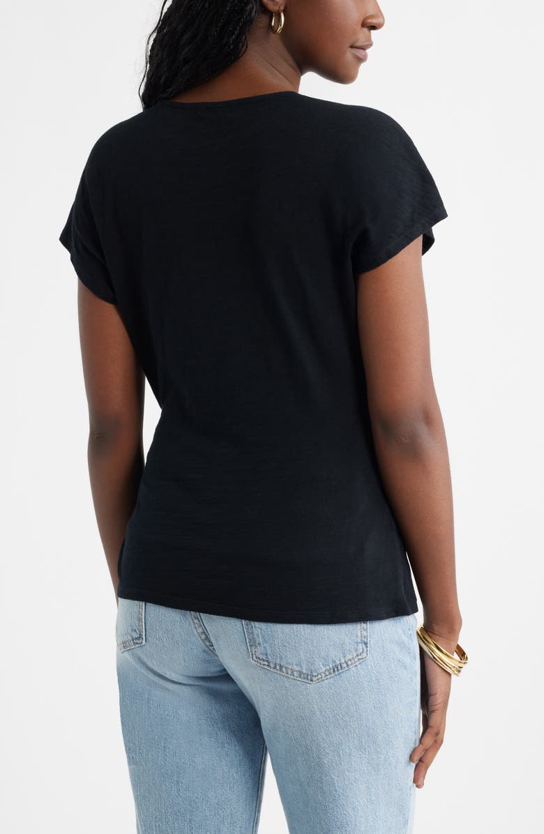 Caslon<sup>®</sup> Drop Shoulder Tie Front Top, Alternate, color, Black
