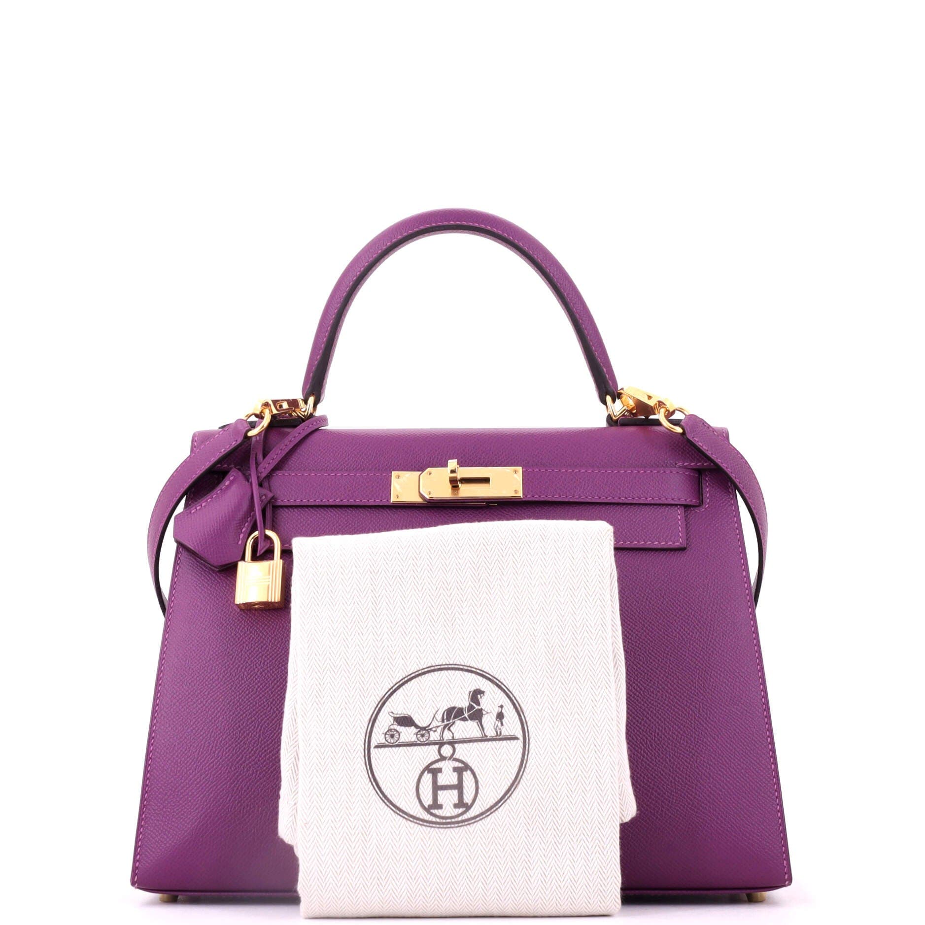 Kelly Handbag Purple Epsom with Gold Hardware 28, Alternate, color, Red