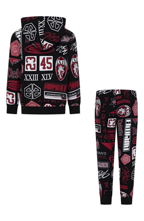 Shop Jordan Kids' Mj Essentials Brooklyn Fleece Hoodie & Joggers Set In Black