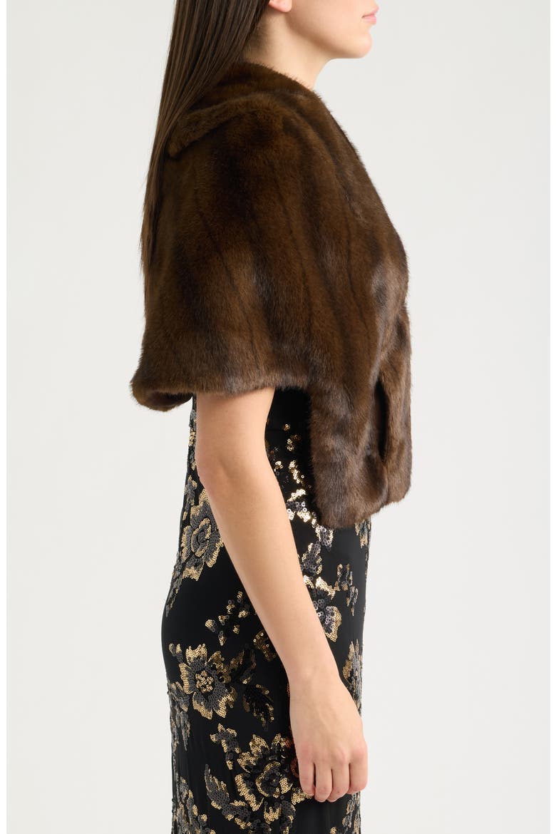 Faux Fur Capelet, Alternate, color, MINK