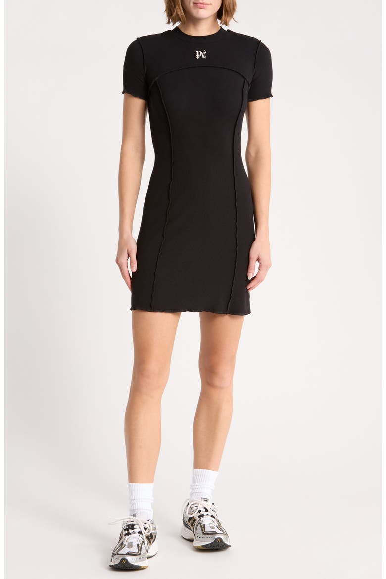 Exposed Seam Minidress, Main, color, BLACK/WHITE