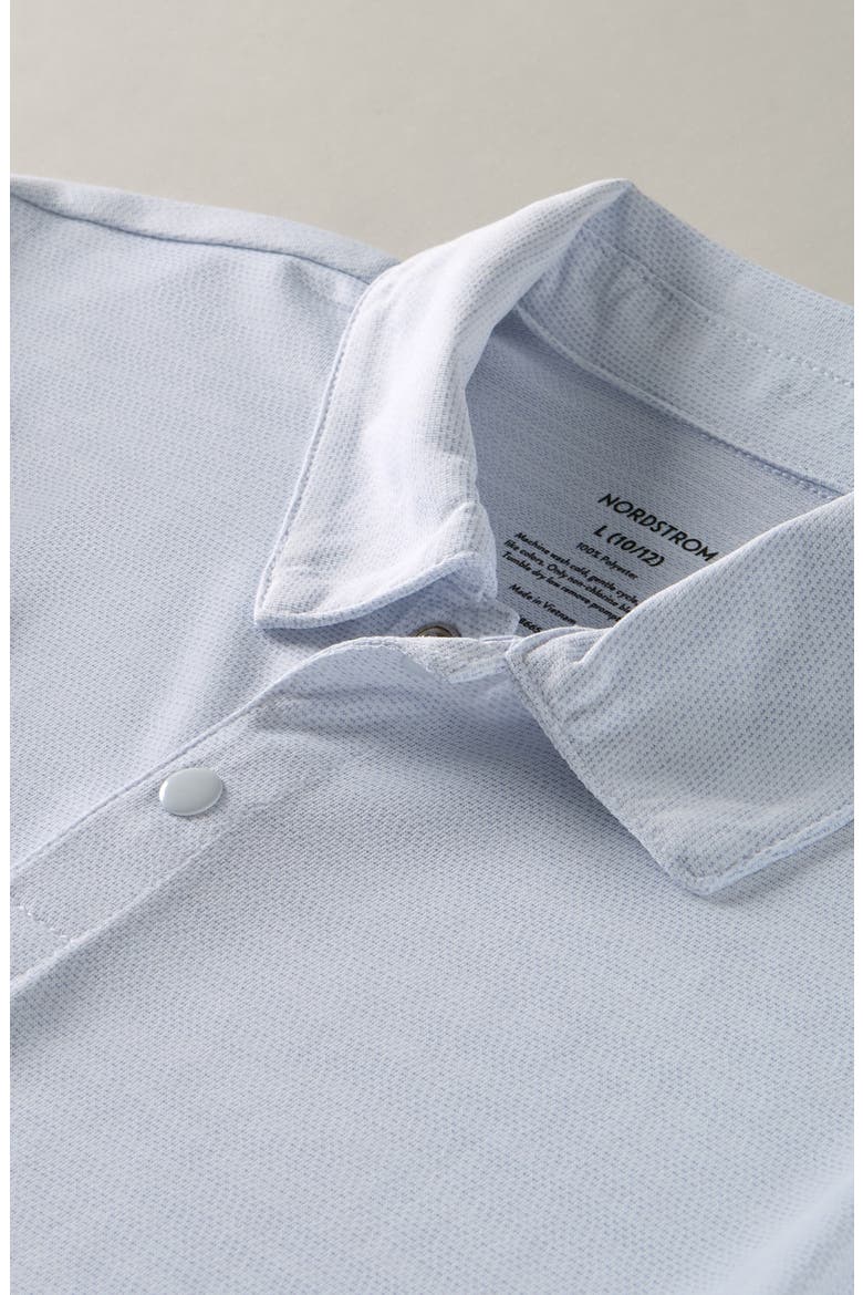 Kids' Mélange Piqué Knit Performance Polo, Alternate, color, BLUE AIR