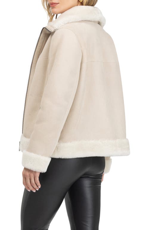 Gorski Merino Shearling Lamb Zip Jacket In Neutral