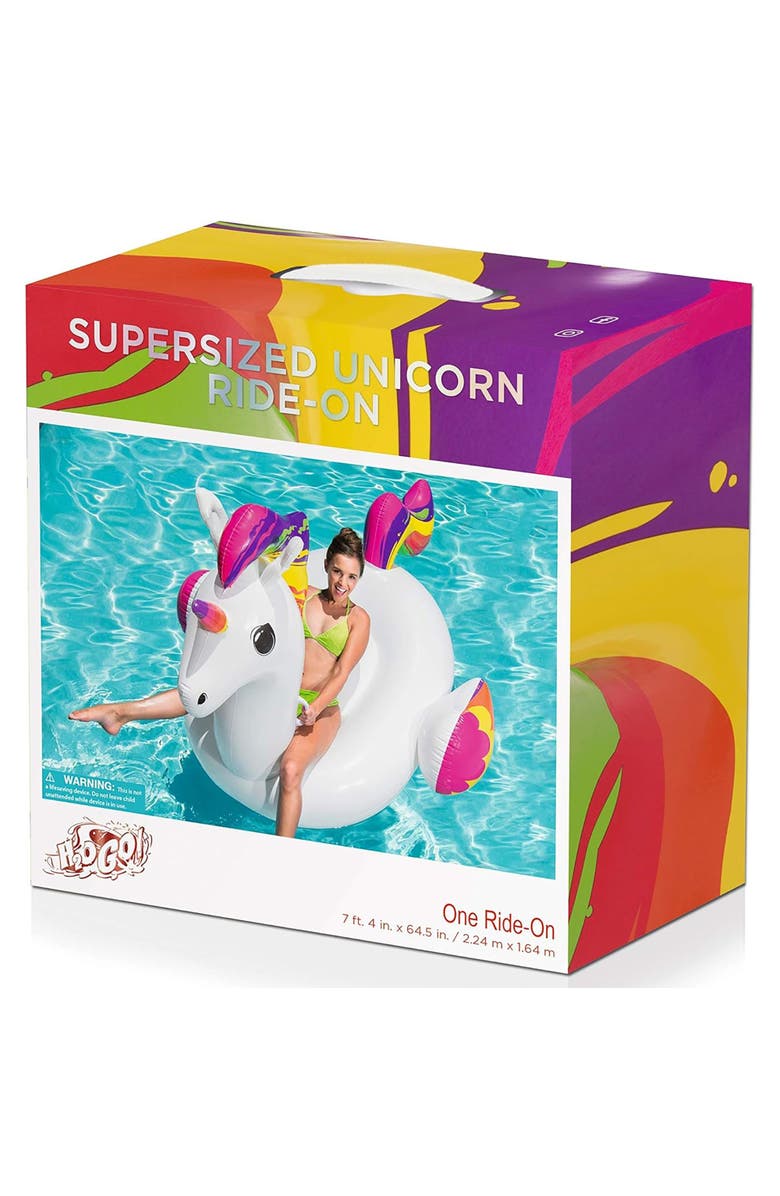 H2OGO! Unicorn Inflatable Rideon, Alternate, color, Multicolored