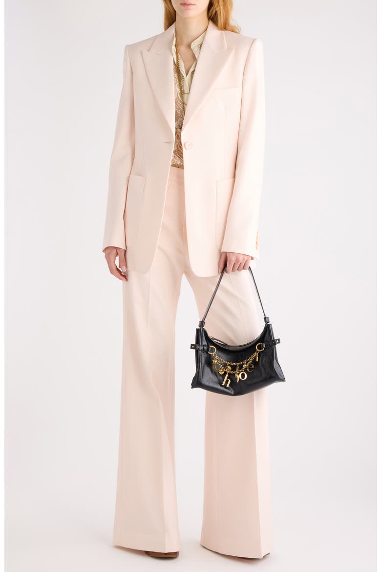Virgin Wool Wide Leg Trousers, Alternate, color, BISCUIT PINK