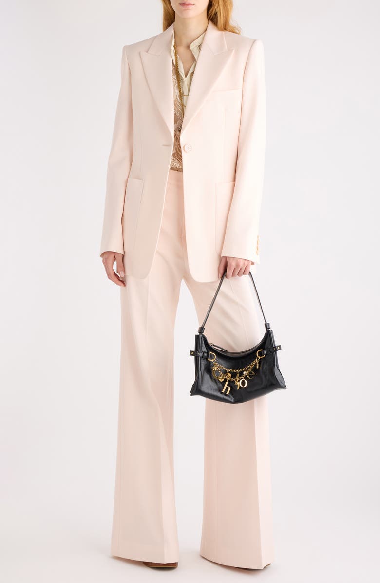 Chloé Virgin Wool Wide Leg Trousers, Alternate, color, Biscuit Pink