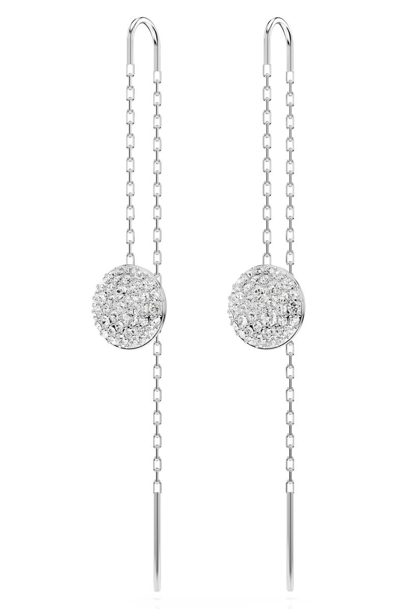Swarovski Sublima Threader Earrings, Alternate, color, Silver