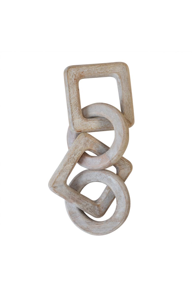 Storied Home Mango Wood Chain Décor, Whitewashed, Main, color, Natural