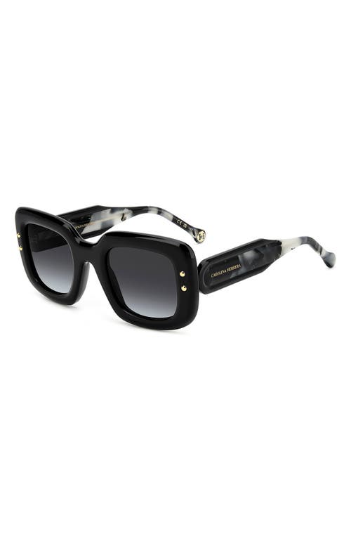 Carolina Herrera 49mm Small Gradient Rectangular Sunglasses In Black/dark Grey Sf