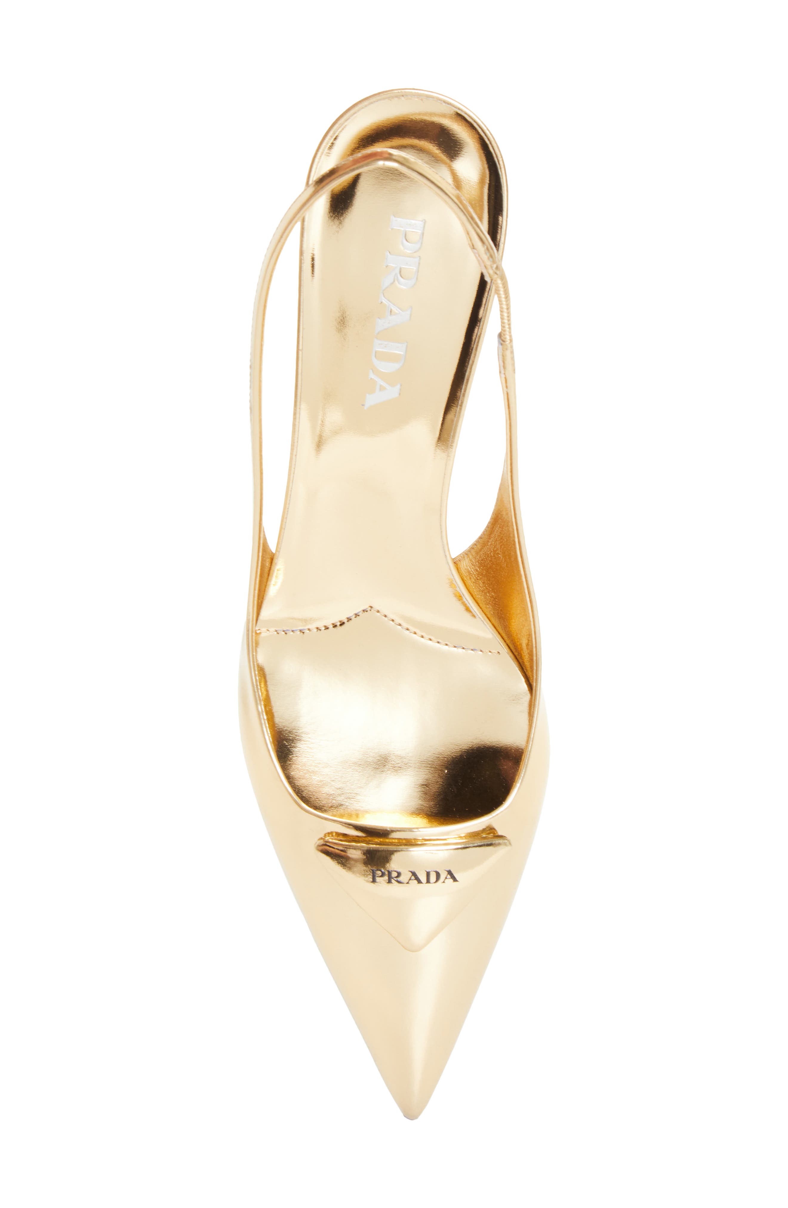 Modellerie Pointed Toe Metallic Kitten Heel Slingback Pump, Alternate, color, PLATINO