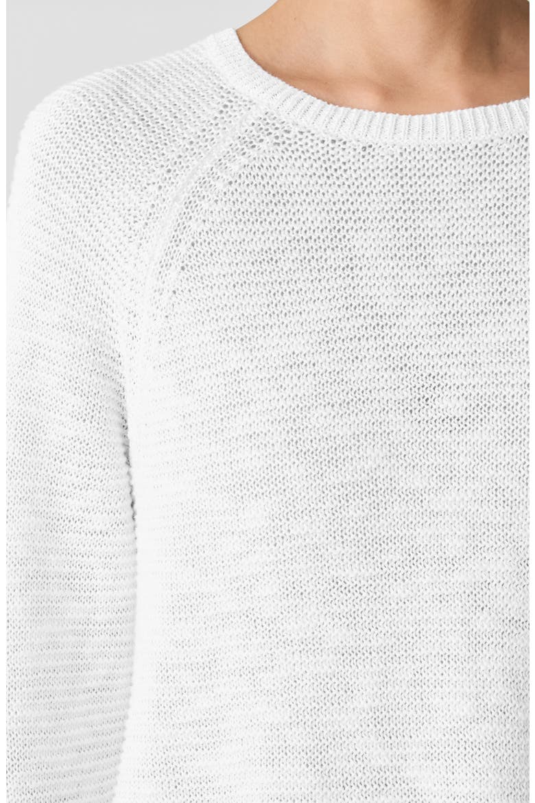 Raglan Sleeve Organic Linen & Organic Cotton Sweater, Alternate, color, WHITE