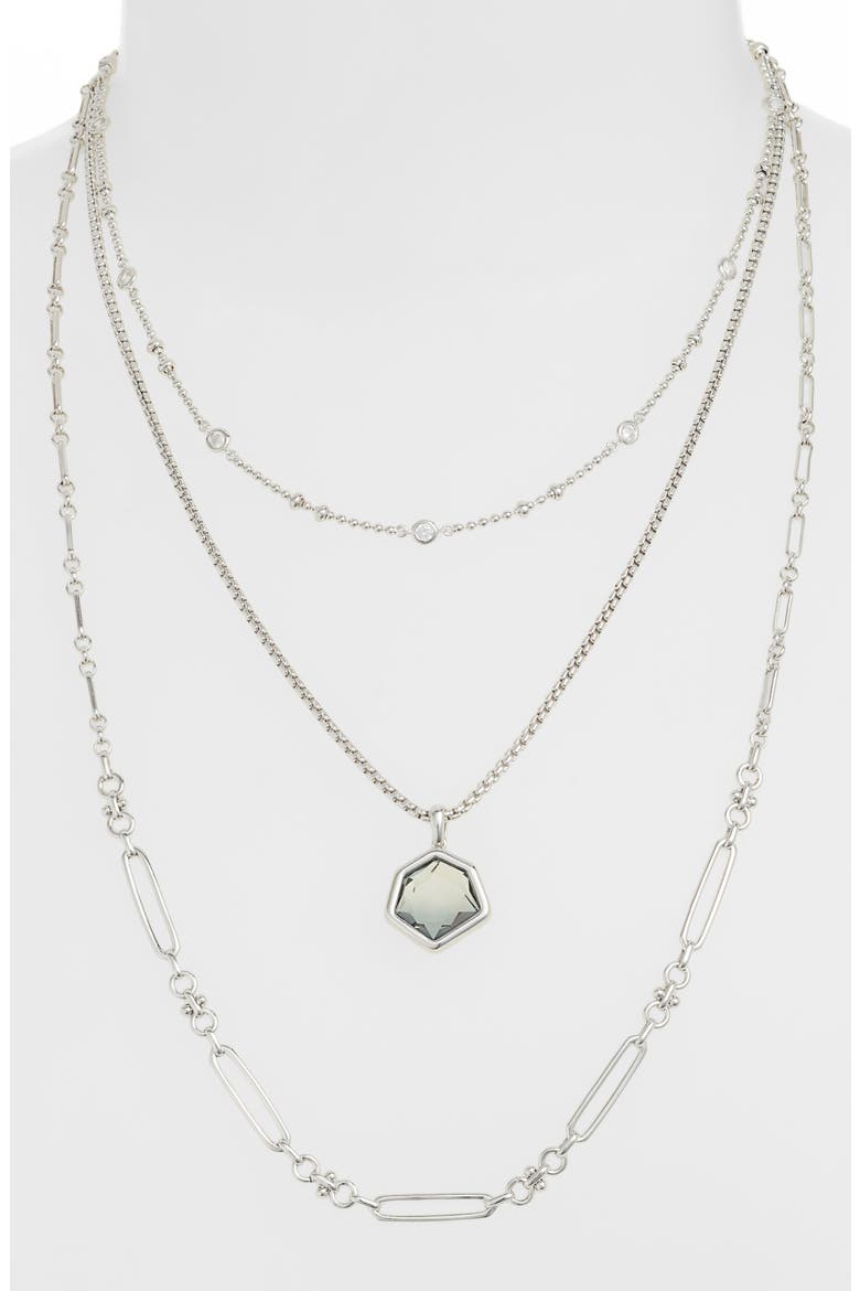 Vanessa Multistrand Necklace, Alternate, color, RHODIUM/ CHARCOAL GREY OMBRE