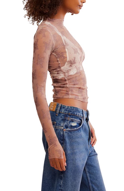 Free People Two-tone Lady Lux Sheer Mesh Top In Multi