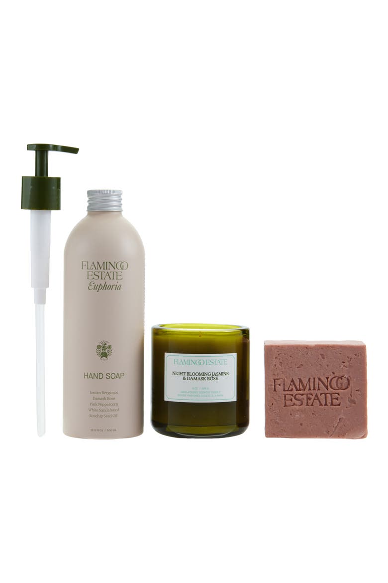 Night Blooming Jasmine & Damask Rose Bath Set, Main, color, PINK