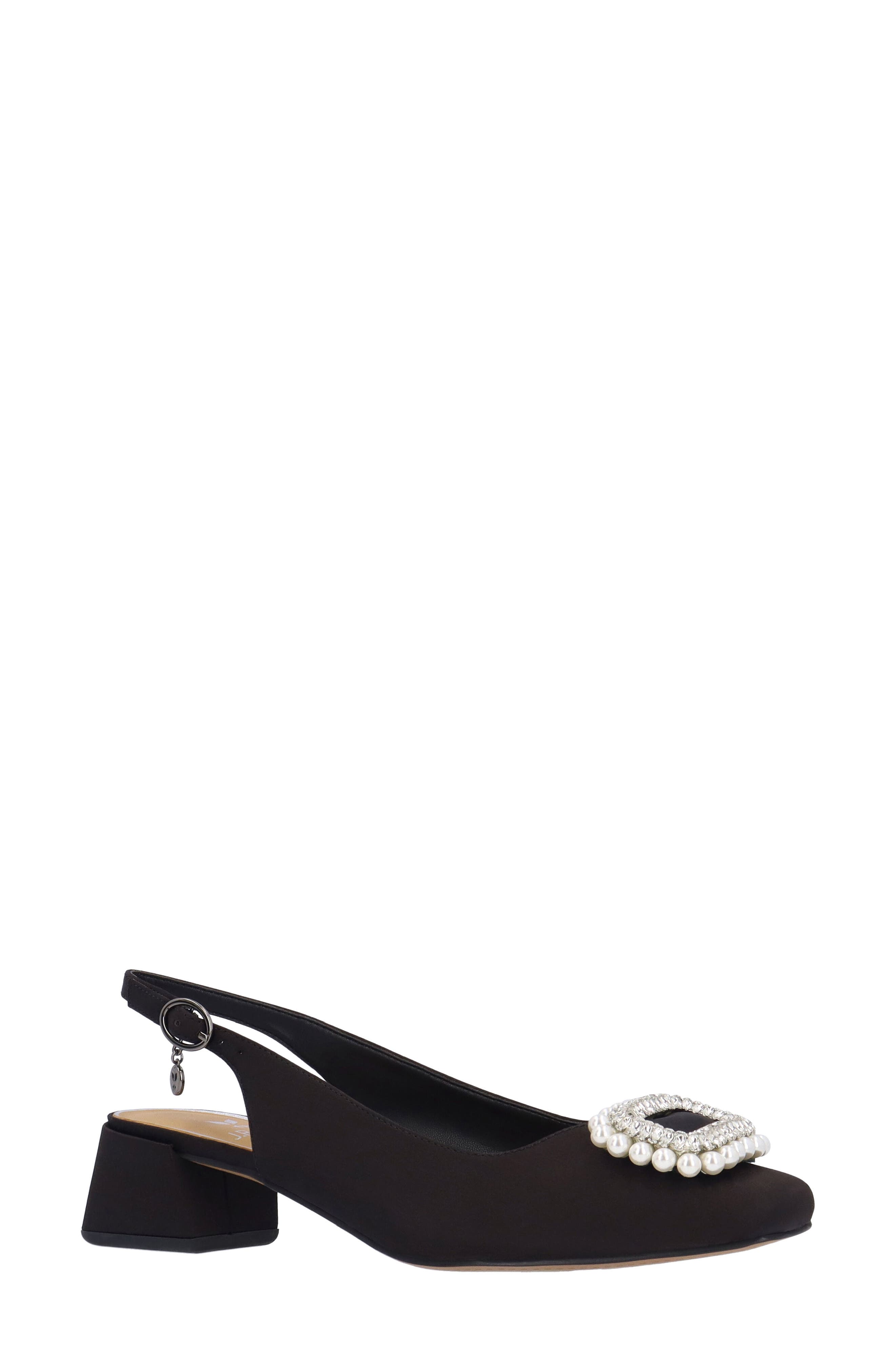 J. Reneé Eudora Embellished Slingback Pump, Main, color, Black