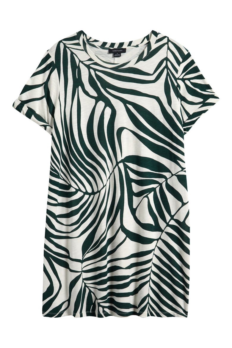 Perfect Tee Mix Floral Cotton Blend Minidress, Alternate, color, GREEN OASI