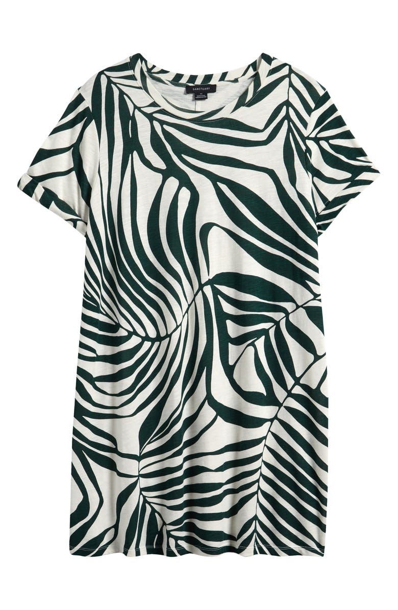 Sanctuary Perfect Tee Mix Floral Cotton Blend Minidress, Alternate, color, Green Oasi