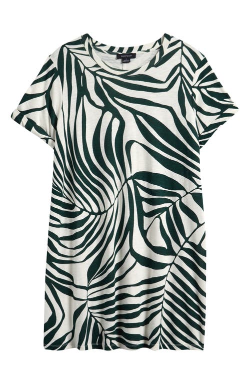 Sanctuary Perfect Tee Mix Floral Cotton Blend Minidress In Green