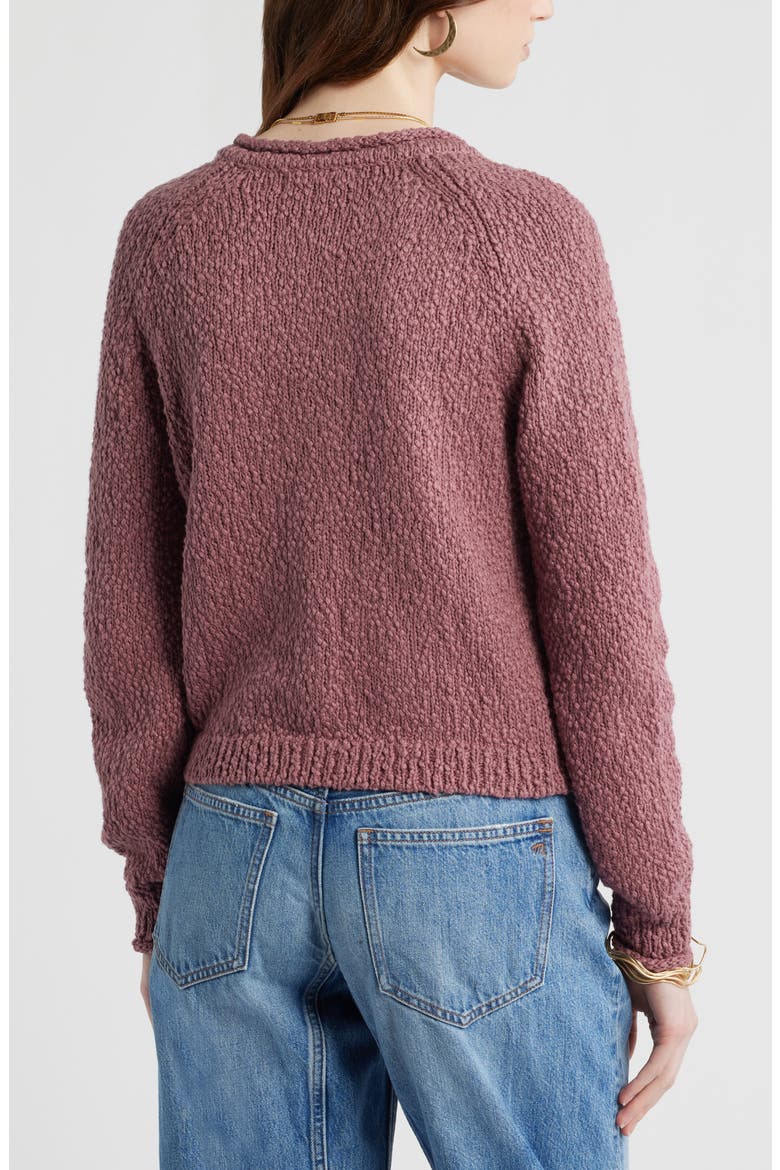 Fitted Textured Cotton Cardigan, Alternate, color, BROWN ROSE